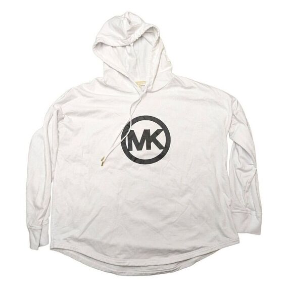 MK Michael kors black/white logo plus size hooded top shirt nwt 1xl - Picture 1 of 6